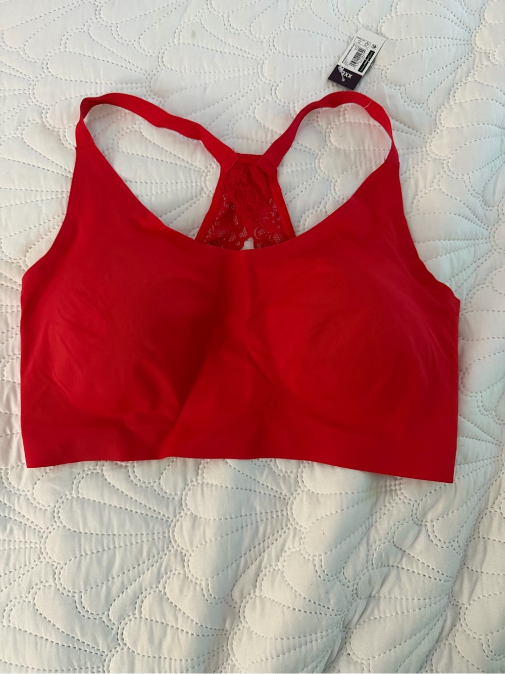 No Boundaries Red Seamless Lace-Back Bralette